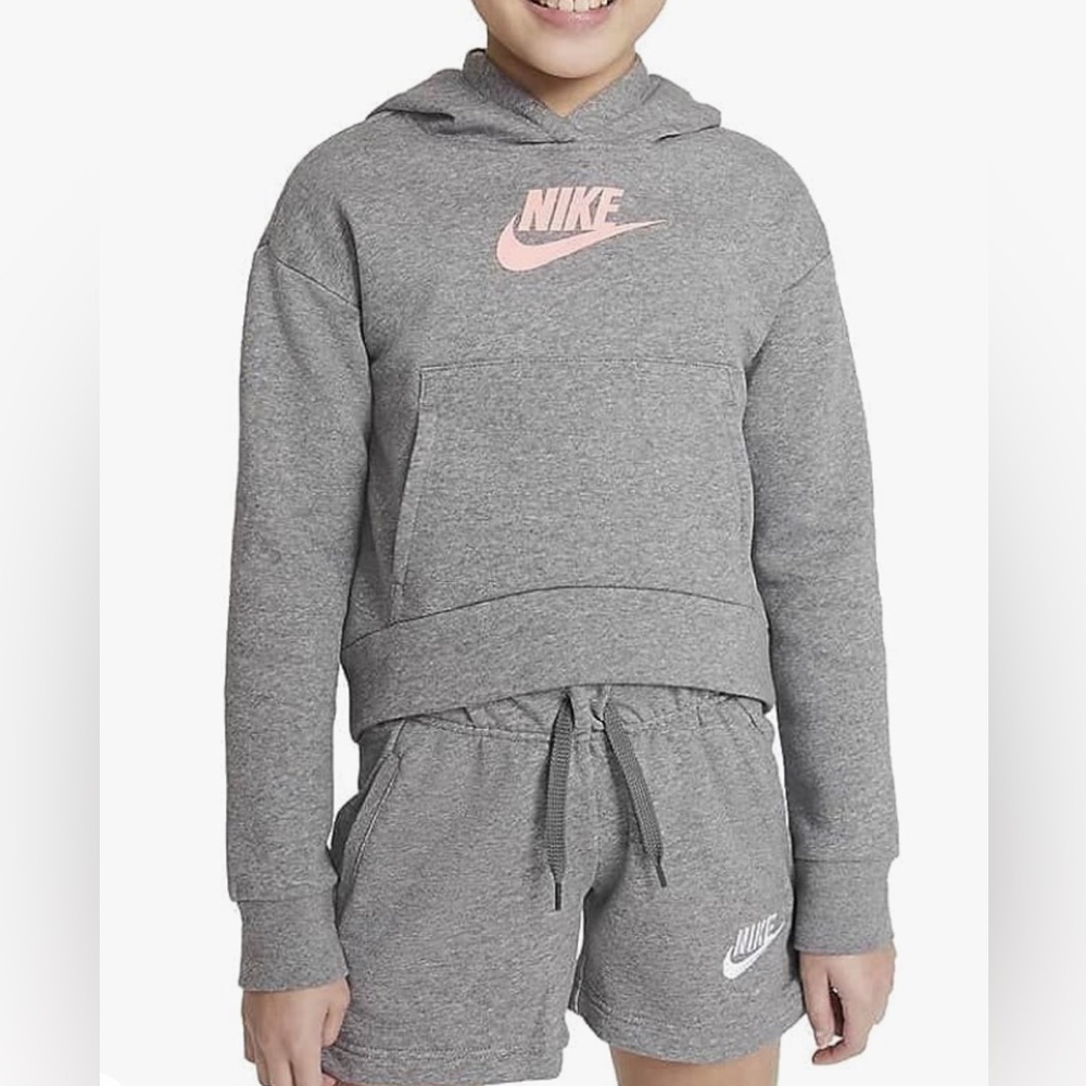 Nike Sportswear Club Fleece Pullover Hoodie size S Small Artic Punch gray pink